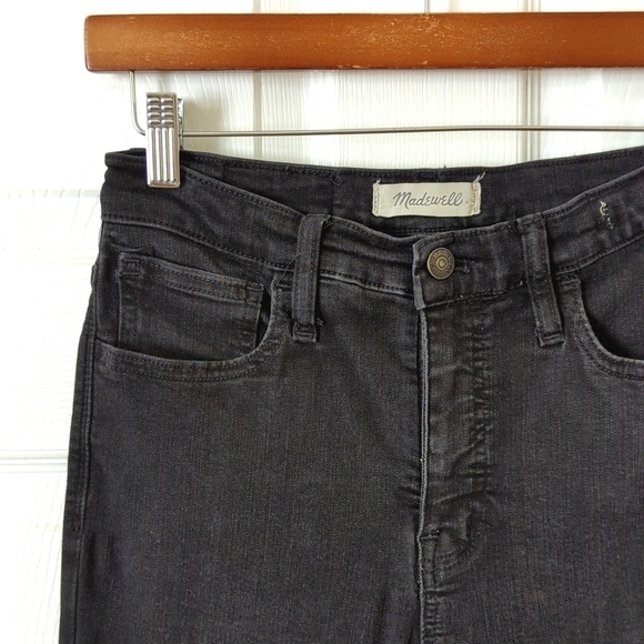 Madewell Roadtripper Classic High Waisted Ankle Cropped Skinny Jeans Black 26 - Picture 12 of 16